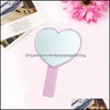 Mirrors Home Decor Garden Heart Makeup Women Female Handle Hand Lookingglass Ladies Single Side Colorf Compact Mirror Thin Portable 2 4Mx