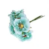 2021 6PCS 3.5cmミニシルクチェリー人工ブーケDIY手作りのタトゥーリーススクラップブック結婚式の装飾クラフト偽の花
