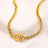 Never Fading 14K Gold Plated Luxury Brand Designer Pendenti Collane Acciaio inossidabile Doppia lettera Girocollo Collana con ciondolo Catena Accessori per gioielli Regali Z1841