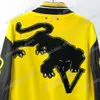 22SS män kvinnor designers jackor cheetah brev handduk broderi tyg tyg man mode streetwear svart gul m-2xl