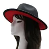 Geniş Memlu Şapkalar Unisex Siyah Kırmızı Patchwork Yün Kıta Kuşağı Caz Fedora Erkek Kadın Moda Partisi Resmi Şapka Panama Trilby Capwide Pros22