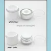 15 30 50 G Pearl Wit Acryl Airless Bottle Round Round Cosmetic Jar Pump Cosmetics Packaging Flessen Drop Delivery 2021 Packing Office S