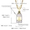 Pendant Necklaces Full Cubic Zirconia Paved Bling Iced Out Two Tone Color Wine Bottle Pendants Necklace For Men Hip Hop Rapper JewelryPendan