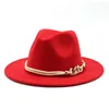 Fedora Hat For Men And Women Vintage Panaman Cap Solid Color Autumn Winter Church British Jazz Wide Brim Hat HCS181