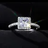 Wedding Rings Huitan Princess Cut Square Shape CZ Women Jewelry Cubic Zirconia Engagement Ring Female Fashion Accessories Wynn22