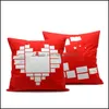 Federa per cuscino Forniture per biancheria da letto Tessili per la casa Giardino Sublimazione Blank Moon Star Federe Rosso Morbido Federa per la casa Love Heart Men Wom