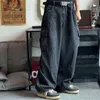 Vintage Washed Loose Oversize Wide Leg Jeans Hommes Pantalon Cargo Pantalon Coréen Big Pocket Baggy Pantalon Boyfriend Hip Hop Streetwear G0104