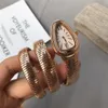 Montre femme boîtier en acier inoxydable boîtier serpentin