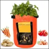 Planters Pots Garden Supplies Patio Lawn Home Potato Ctivation Vegetable Planting Bags Plant Pe Fabric Organization Grow Bag Farm Gardeni