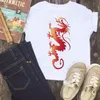 Chinese Dragon Boys T-shirt Tshirts Fashion Retro Kids T Shirt Harajuku Design Girl Casual Children Tops Round Neck Clothes White