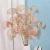 Couronnes De Fleurs Décoratives Fleur Artificielle 67cm3 Fourchette Or Couleur Fan Feuille Ginkgo Biloba Décoration De La Maison El Centre Commercial HolidayPartyDec