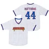 Moive Baseball Benchwarmers 44 Gus Matthews Jersey College 68 Clark Reedy 82 Richie Goodman 32 Howie Goodman University Team Color White Pinstripe Cool Base Good Good