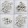 Pendentif Colliers Pendentifs Bijoux En Gros 50 Pcs/Lot Mode Naturel Blanc Turquoise Pierre Ronde Forme De Boule Charmes Penda Dhwh2