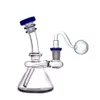 Avec un tuyau de brûleur à mazout en verre de grande taille, plate-forme Dab, bécher en verre épais coloré, bongs narguilés, tuyaux d'eau en ligne Perc, Joint de 14mm