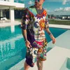 Chándales para hombres Conjunto de ropa con estampado 3D de calavera para hombres, camiseta de verano, pantalones cortos, trajes de chándal masculinos de 2 piezas de gran tamaño