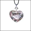 Arts And Crafts Arts Gifts Home Garden Love Pendant Natural Rough Stone Gravel Polished Pendants Healing Crystal Mineral Peach Heart Neck