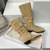 Womens Winter Boots Martin Desert Boot Fahsion Boots Designer Cowboy Classical äkta läder 5Color Medal Heavy Duty Soles No398