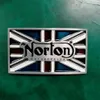1 ПК, британский флаг флаг Нортон Мотоцикл Ковбойский ремень для мужской западной поясной головки.