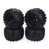 Tillbehör 4st Set Wheel Rim and Rubber Tires Traxxas Slash VKAR för 110 Monster Bigfoot Truck262K