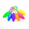 2022 Nuovo DHL Fidget Toys Caterpillar Cute Bubble Decompressione Portachiavi Ciondolo Giocattolo Elastico Push Bubble Anti-Bambino Stress Educazione Sorpresa Spot all'ingrosso