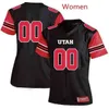 Xflsp Custom NCAA Utah Utes college Jersey cualquier número de nombre Paul Kruger Fútbol cosido rojo negro hombres mujeres jóvenes