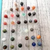 20mm Random Color Crystal Mini Mushroom Plant Statue Natural Stone Carving Aquarium Home Decoration Polishing Gem Beads