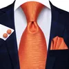 Oranje solide paisley heren stropdas set zijde bruiloft voor mannen mode designer kwaliteit hanky manchetknopen dropshipping