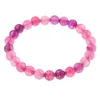 Natural Purple Pink Aquamarine Bead Bracelets For Women Fashion Green Round Stone Healing Strand Bangles Wrist Jewelry Gifts