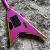 Custom Color Stripes Jack V RR Electric Guitar with Ebony Fingerboard Active Pickup Alder Body Maple Neck Metal Gloss Finishing in Purple Color