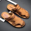 Sandals Men Casual Shoes Genuine Leather Comfortable Breathable Roman Outdoor Beach Slippers Man Hombre Sapato Masculino