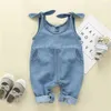 New Fashion Newborn Baby Boy Baby Girl Clothes Denim Sleeveless Romper Jumpsuit Outfit Set Casual Summer Overall G220521