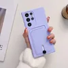 بطاقات S24 Pocket 2Gen Soft TPU لحالات TPU Samsung A55 A35 S23 Ultra S22 Plus A13 A33 A53 A23 Feel Credit Card Card Slot Fine Hole Covers