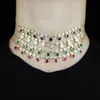 2021 Valentijnsdag Gift Luxe 5mm Hart Choker Ketting Pave Rood Groen Blauw Wit Kristal Sieraden voor Dames Mooie Brincos