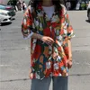 Camicette da donna Camicie Camicia vintage estiva Oversize Harajuku Cardigan a maniche corte Anni '90 Estetica Moda coreana Anime Hippie Camicetta da donna