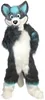 Performance sur scène Costume de mascotte Husky en peluche longue fourrure Halloween Noël Fantaisie Fête Personnage de dessin animé Costume Adulte Femmes Hommes Robe Carnaval Unisexe Adultes