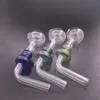 10pcs curved Glass Oil Burner Pipe OD 3cm oil bowl Bent Hand Tube Water Smoking Pipe for dab rig bong smoking tools