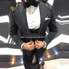 Men's Suits & Blazers Black Wedding Tuxedos With Appliques Gold Beads Men Tenue De Luxe Homme 3 Pieces Blazer Vest Pants Slim Fit Party Dres