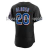 Na85 New Francisco Lindor Jacob DeGrom Jersey de beisebol Pete Alonso York Mike Piazza Max Scherzer al Leiter Darryl Strawberry Starling Marte Cano