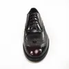 Handmade Dress Leather Patent Black Men Brown Formal Business Wedding Classic Vintage Male Shoes 49