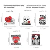 Punk Skeleton Enamel Pin Brooch Gothic Clothes Dead Inside Lapel Flower Skull Custom Jewelry Backpack Hat Badges Friends Gift