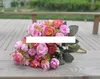 Silk Rose Flower Bunch Peony Bridal Bouquet Wedding Party Conference Home Decoration Artificial Flower Heads/Bush Arrangement