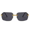 C Sunglasses Designer Mens Frameless Square Gold Metal Frames Buckle Coated Mirror Eye Protection Womens Sun Glasses Shades Unisex275x