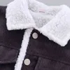 1-6Yrs Kinder Jungen Cord Jacken Kausalen Langarm Pelz Kragen Jacke Warme Herbst Winter Kinder Jungen Outfit Kleidung J220718