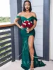 Sexy Turquoise Green Side Split Bridesmaid Dresses Long Maid Of Honor Dress Mermaid Wedding Guest Evening Dress Formal Gowns Plus Size