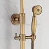 Zestawy prysznicowe w łazience montowane naścienne mosiężne mosiężne opady deszczu Zestaw wanna mikser kran ręczny spray Krs127Bathroom