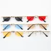 Солнцезащитные очки высококачественные ретро -металлические милые фанки маленькие полуписные полукруг УФ -защита солнечные очки для мужчин Womensunglasses