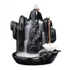 Fragrance Lamps Style Black Creative Backflow Incense Burner Waterfall Ceramic Smoke Censer Handicraft Home Livingroom Decor SuppliesFragran