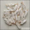 芸術と工芸品の癒し天然白色のクリスタル手作りチャームシエゴールデンアイアンワイヤー柱の形状宝石用マークスポーツ2010 DH5NBのためのペンダント