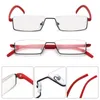 Lunettes de soleil lunettes charnière à ressort pour hommes et femmes Rectangle presbytie lunettes lecteurs demi-monture lunettes de lecture