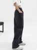 2022 Vrouwen Lang rechte Harajuku Y2K Tij Black Jeans broek Baggy denim broek Streetwear Pocket Design Hoge taille brede pijpbeurt L220726
